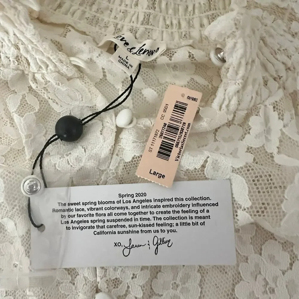 NWTs For Love and Lemons Victoria Secret Violeta White Lace Top (L) - Picture 13 of 16